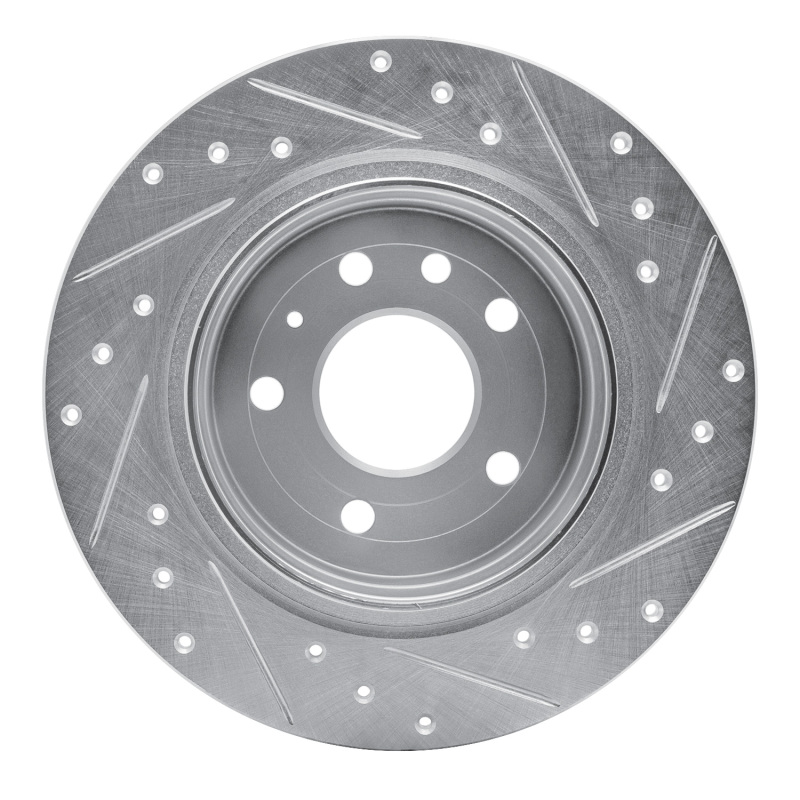 Saab 9-5 Brake Rotor (1) - Rear Left - R1 Concepts - Drilled & Slotted - Silver - `99-`10